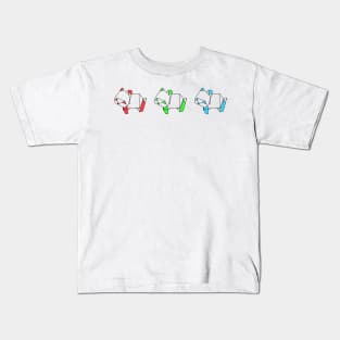 Pandas Colorful Origami Modern Panda Lover Gift Bear Kids T-Shirt